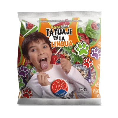 CHUPETIN PATITA C/TATTOO EN LA LENGUA X 100U