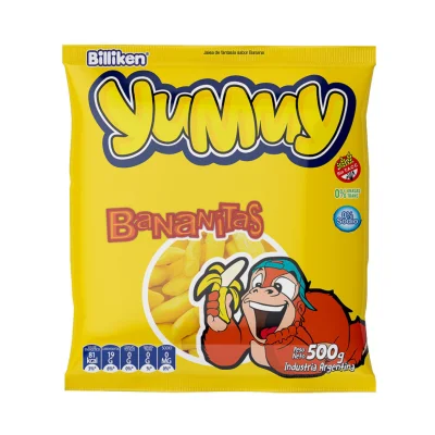 GOMITAS YUMMY X 500 gr BANANITAS. SIN TACC
