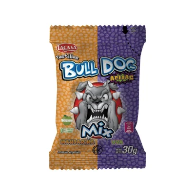 BULL DOG PASTILLAS MIX UVA-MANDARINA X 12 SIN TAC