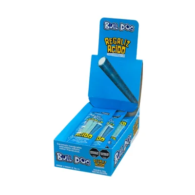 REGALIZ  BULL DOG FRAMBUESA X 12 UN X 18 GRS