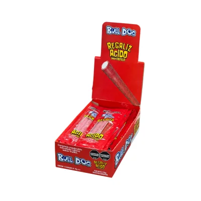 REGALIZ BULL DOG FRUTILLA 12 UN X 18 GRS