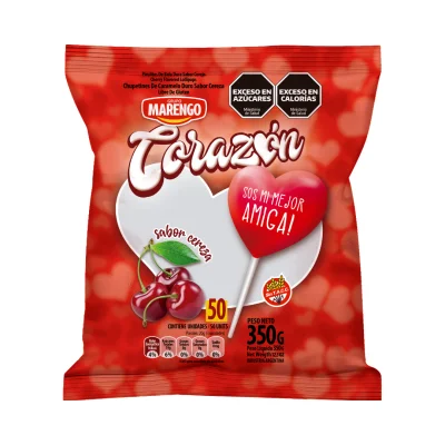CHUPETIN CORAZON CEREZA X50U