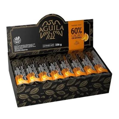 BARRITA AGUILA  60 % cacao NARANJITAS
