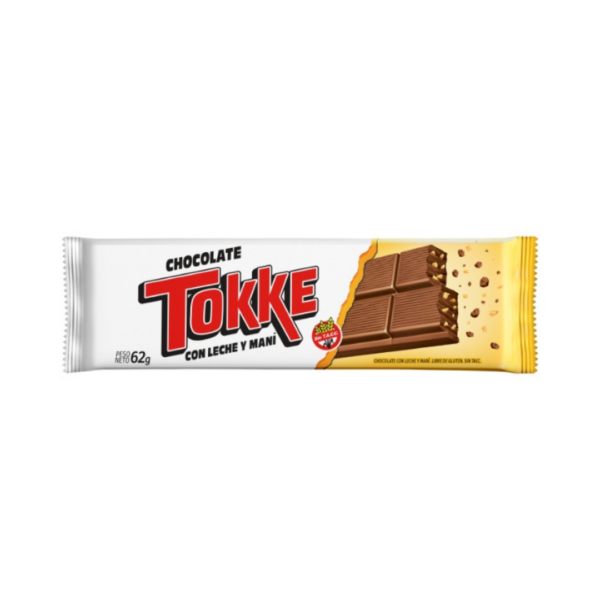 TOKKE CON LECHE Y MANI X 62 grs