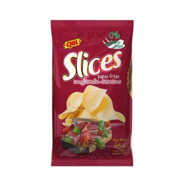 slices (1) SLICES PAPAS FRITAS JAMON SERRANO X 65 GR.