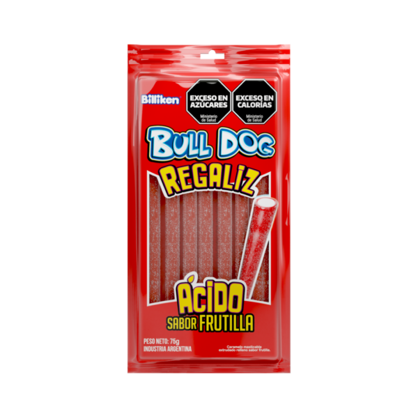 BULL DOG REGALIZ 75g  FRUTILLA  ACIDO