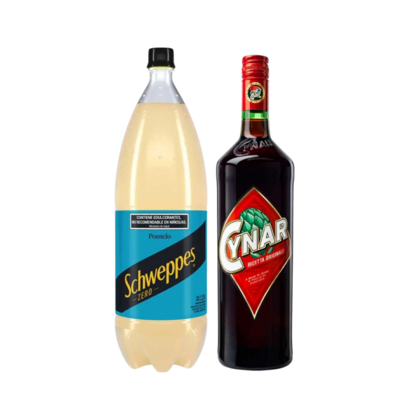 zzCOMBO CYNAR+ SCHWEPPES  POMELO 1.5 LTS