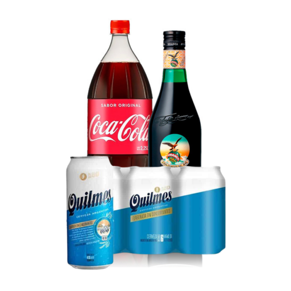 zzCOMBO BRANCA 750CC+COCA COLA 2.50+ QUILMES