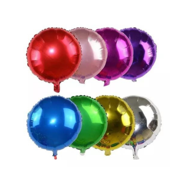 GLOBOS METALIZADOS  REDONDOS X 10 UN