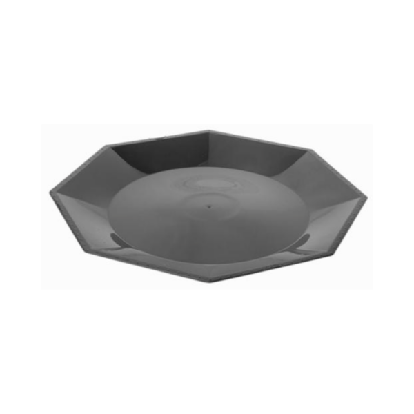 PLATO OCTOGONAL 17 CM NEGRO X 10 UN