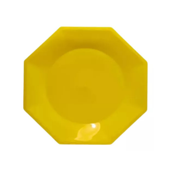 PLATO OCTOGONAL 17 CM AMARILLO X 10 UN