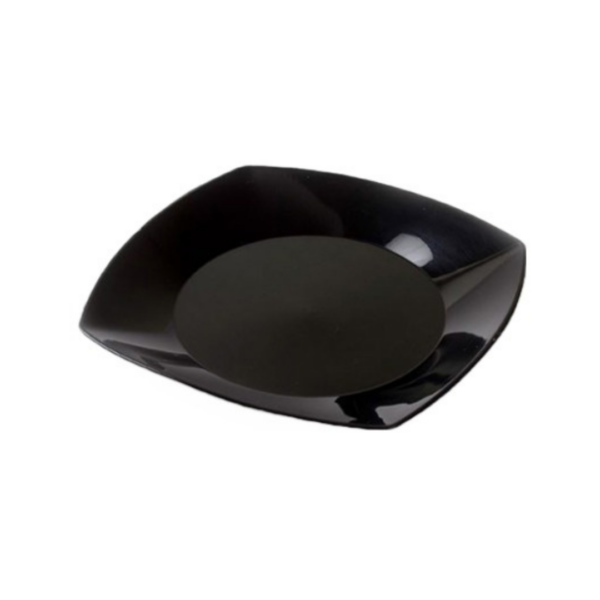 PLATO CUADRADO 17 CM NEGRO X 10 UN