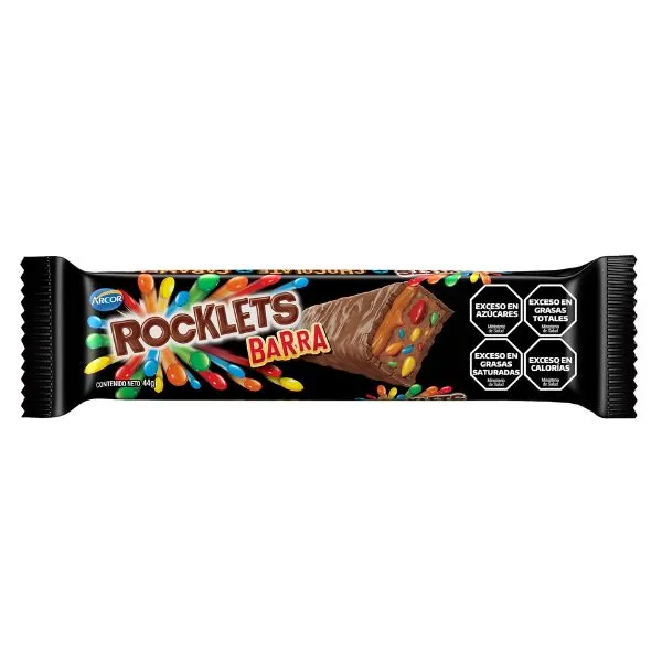 BARRA ROCKLETS +CHOC+CARAMELO X 44 GRS