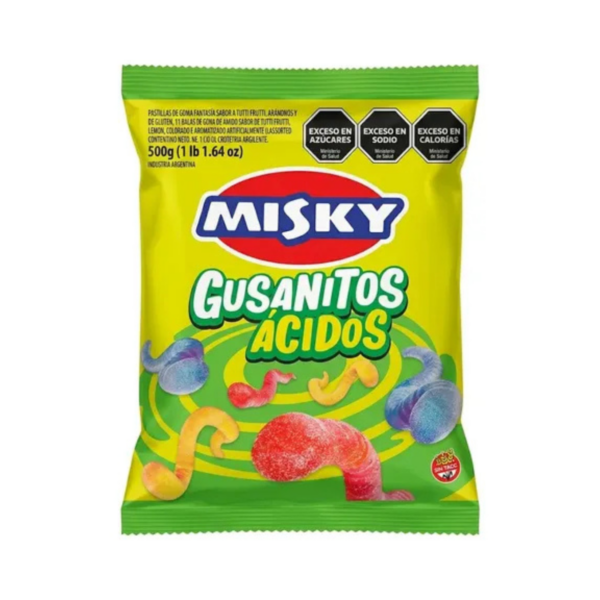 GOMITAS GUSANOS ACIDOS X 12 UN MISKY